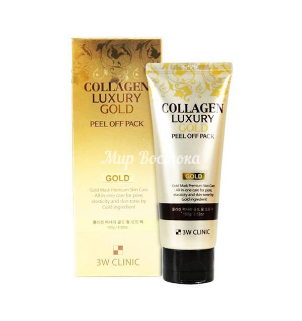 Маска-пленка с коллагеном и золотом Collagen & Luxury Gold Peel Off Pack 3W Clinic (100 мл)