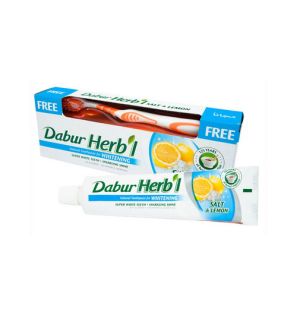 Отбеливающая зубная паста с лимоном Dabur Herbal Whitening Salt & Lemon (150 г, Индия) Отбеливающая зубная паста с лимоном Dabur Herbal Whitening Salt & Lemon (150 г, Индия)
