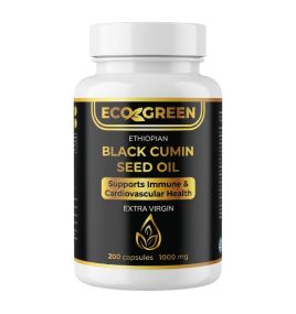Эфиопское масло черного тмина холодного отжима EcoGreen Ethiopian Black Cumin Seed Oil (200 капсул)
