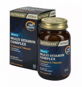 Мультивитаминно-минеральный комплекс для мужчин Nutraxin (14 витаминов + 7 минералов, 60 таблеток, Турция)