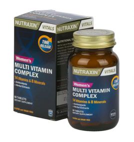 Мультивитаминно-минеральный комплекс для женщин Nutraxin (14 витаминов + 8 минералов, 60 таблеток, Турция)
