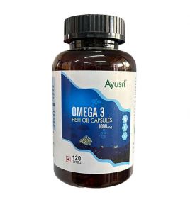 Омега 3 в капсулах Omega 3 Fish Oil Capsules Ayusri (120 капсул, Индия)