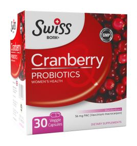 Пробиотики с клюквой Cranberry Probitics от Swiss Bork (30 капсул)