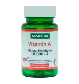 Витамин А 'Vitamin A, Retinyl Palmitate' 10000 IU Aksu Vital (60 капсул)