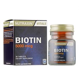 Витамин Биотин для красоты и здоровья Biotin Nutraxin (30 таблеток, Турция)
