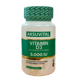 Витамин Д3 'Vitamin D3, Cholecalciferol' 5000 IU Aksu Vital (60 капсул)