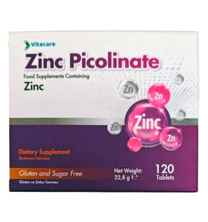 Высокоусвояемая форма цинка для иммунитета и кожи Vitacare Zinc Picolinate (120 таблеток) Высокоусвояемая форма цинка для иммунитета и кожи Vitacare Zinc Picolinate (120 таблеток)